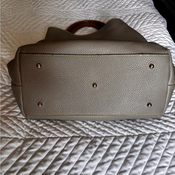 Dooney & Bourke Taupe Leather Hobo Bag - Picture 3 of 7